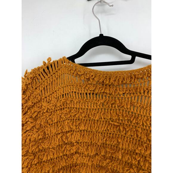 Stolen Girlfriends Club Duster Sweater Womens 10 Looped Yarn Burnt Orange - Picture 8 of 10